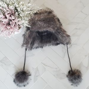 INDIGO Faux Fur Trapper Hat, All over faux fur.
